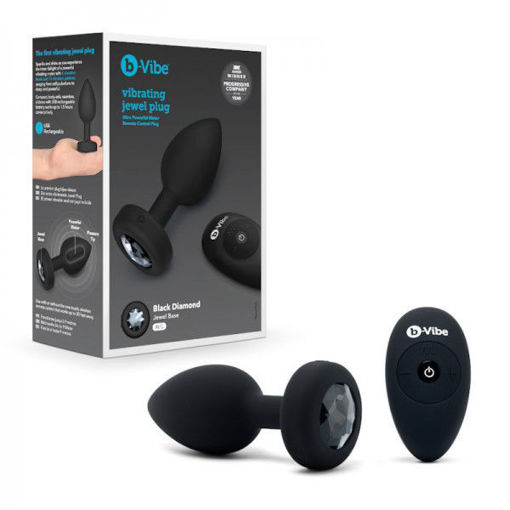 Picture of B-VIBE - VIBRATING JEWEL PLUG - M/L - BLACK