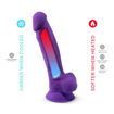 Dildo réaliste violet Silexd Model 1, 7 pouces en silicone avec ventouse