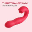 Vibrateur Joi Thrust 2 G-spot à poussées et langue clitoridienne, 9 modes, étanche IPX7, contrôle via application, rouge