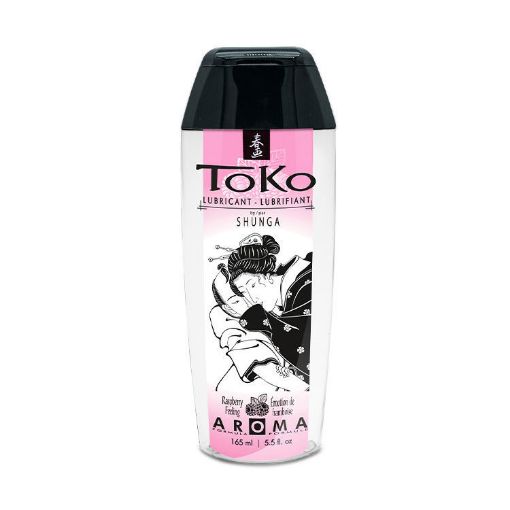 Toko Aroma Émotion de framboise – Lubrifiant à base d’eau goût fruité, texture ultra soyeuse et longue durée.