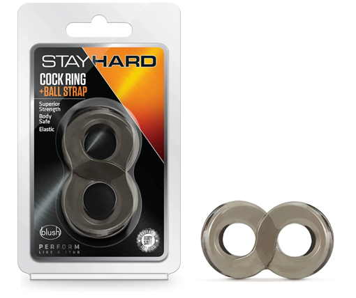 Image de Stay Hard – Cock Ring and Ball Strap – Noir